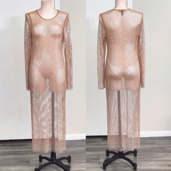 New!Victoria's Secret Shine Mesh‎ Long Slip  Dress - Picture 2 of 9